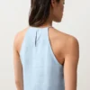 Top senza maniche asimmetrico 100% lino