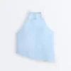 Top senza maniche asimmetrico 100% lino