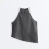 Top senza maniche asimmetrico 100% lino