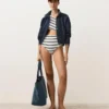 Trikini asimmetrico a righe in crochet Trikini asimmetrico a righe in crochet