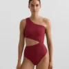 Trikini asimmetrico in jacquard a quadretti mini Trikini asimmetrico in jacquard a quadretti mini