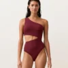 Trikini asimmetrico in jacquard a quadretti mini Trikini asimmetrico in jacquard a quadretti mini