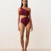 Trikini asimmetrico in jacquard a quadretti mini Trikini asimmetrico in jacquard a quadretti mini