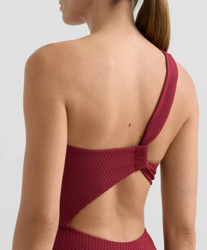 Trikini asimmetrico in jacquard a quadretti mini Trikini asimmetrico in jacquard a quadretti mini