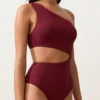 Trikini asimmetrico in jacquard a quadretti mini Trikini asimmetrico in jacquard a quadretti mini
