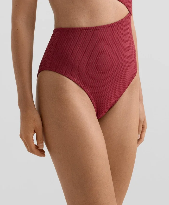 Trikini asimmetrico in jacquard a quadretti mini Trikini asimmetrico in jacquard a quadretti mini
