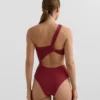 Trikini asimmetrico in jacquard a quadretti mini Trikini asimmetrico in jacquard a quadretti mini