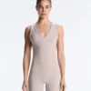 Tuta corta compressiva a contrasto in pantaloncini