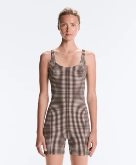 Tuta intera Comfortlux a quadretti in pantaloncini