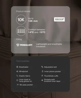 Tuta intera da sci Primaloft® resistente all’acqua